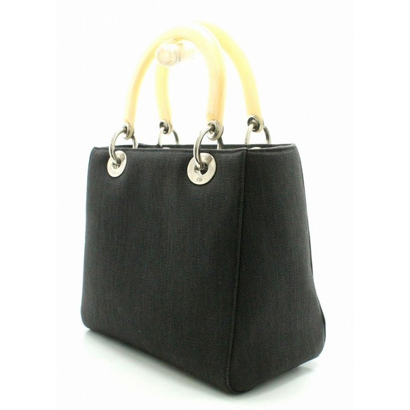 Dior Handbag  Nylon Christian  Lady Beige Black - Picture 1 of 9